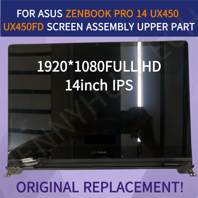Pôvodná náhrada za ASUS Zenbook Pro 14 UX450 UX450FD Zostava obrazovky Horná časť notebooku 1920*1080FHD LCD displej