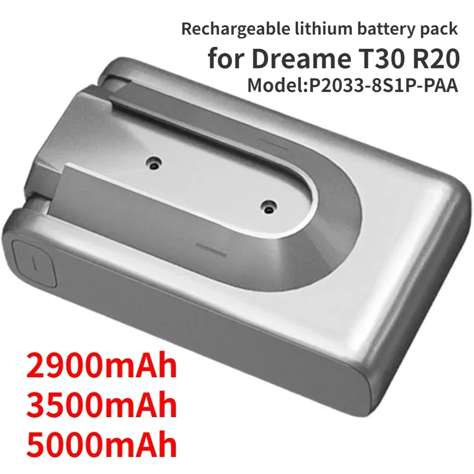 Pôvodná výmenná batéria 5000 mAh pre Dreame T30 R20 bezdrôtový vysávač Čížte odnímateľnú odnímateľnú bezdrôtovú extra batériu