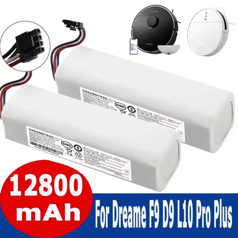 Pôvodný 14,4V 12800 mAh Robotický vysávač Výmena batérie pre Dreame F9 D9 L10 Pro Plus RLS3 RLS5 RLS5L RLS5D Part