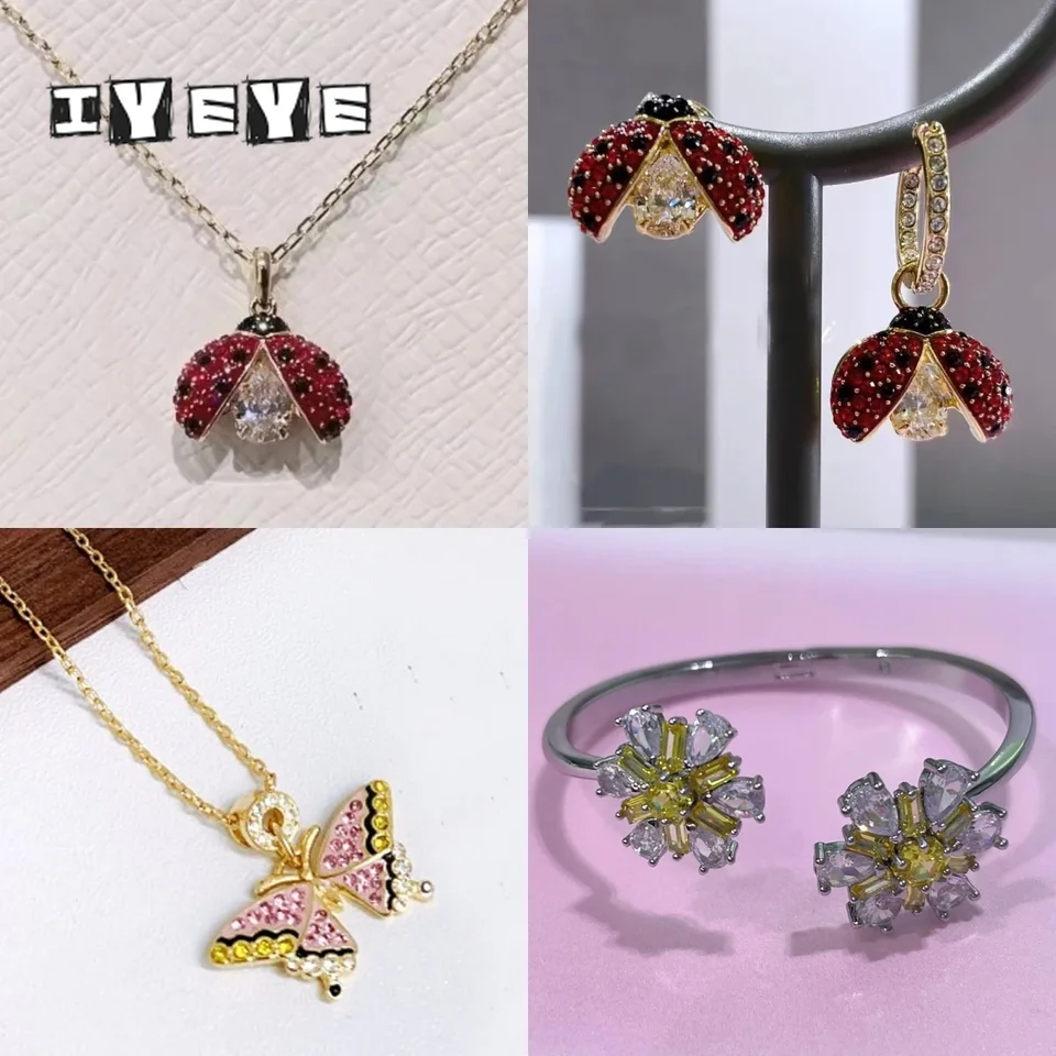 Pôvodný 2024 Nový trend jemné šperky Sada kúzla Butterfly LEAF Crystal Módny náhrdelník Náramok náramkov pre darčeky pre dámske večierky
