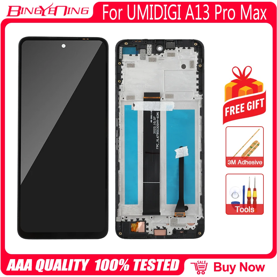 Pôvodný 6,8 palca Umidigi A13 Pro Max 5G LCD displej + Digitalizátor dotykovej obrazovky + Digitalizátor zostavy rámu s nástrojmi