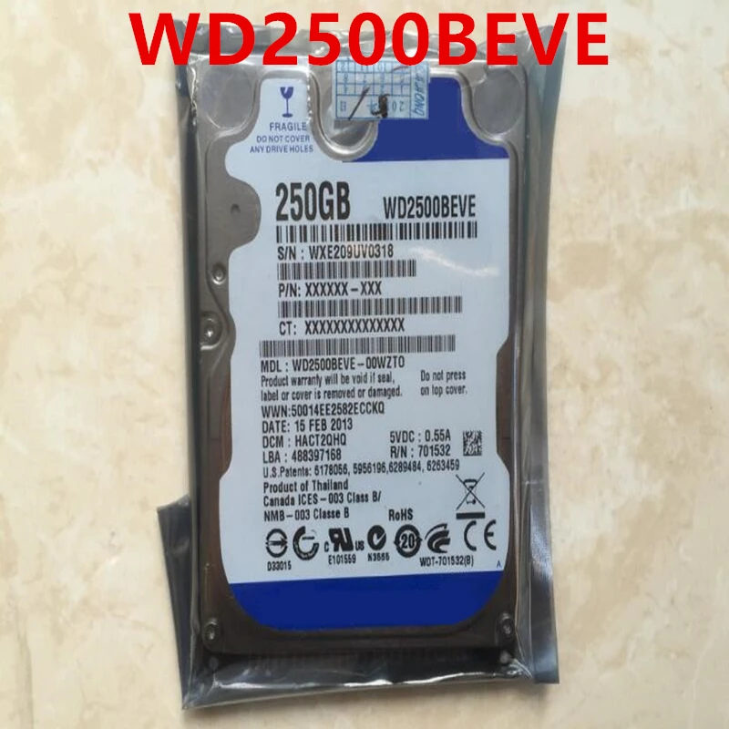 Pôvodný nový HDD pre WD 250 GB 2,5 