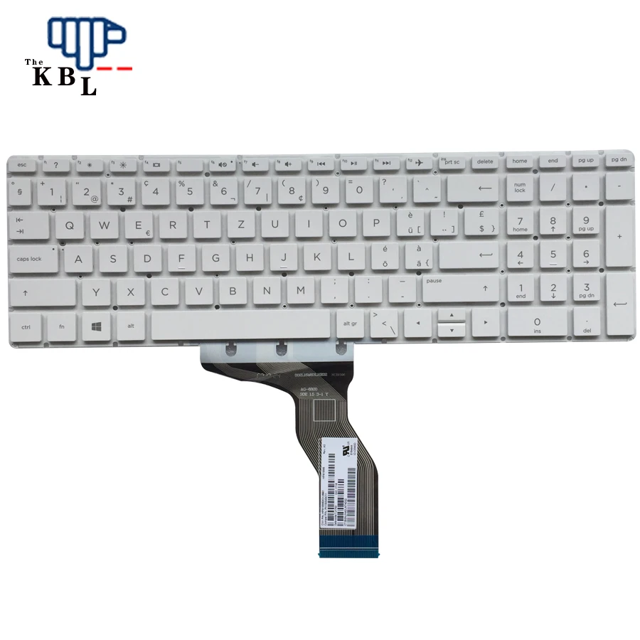 Pôvodný nový švajčiarsky jazyk pre HP 15-BS White NAPLATÝ Klávesnica PK132043C11 P/N: HPM16M63CH-6981 2PE645