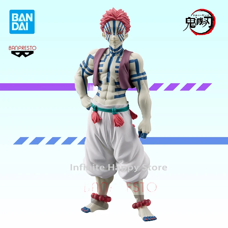 Pôvodný originálny v sklade Bandai Banpresto Demon Slayer Anime Akaza postava Kimetsu no Yaiba Ornament Collectible Boxed Model