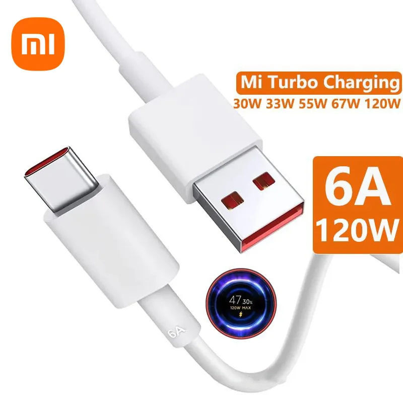 Pôvodný Xiaomi 6a 120W USB C-Type Ultra Rýchle nabíjacie kábel Xiaomi Mi 13 12 Pro Realme Poco 12 Turbo Rýchle nabíjanie dátového kábla