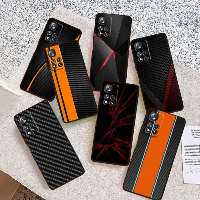 Púzdro pre telefón Carbon Fiber Art Pase pre Xiaomi Redmi Note 12S Turbo 11 11T 11S 10S 9 8 8T 7 Pro Plus 5G Čierna obálka