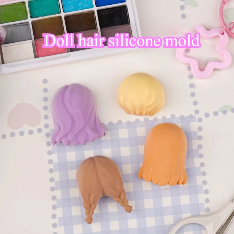 Q Verzia začínajúceho ultra svetla íl mini krátke vlasy silikónové pleseň DIY Polymér Clay Animation Character Zadné vlasy Nástroje