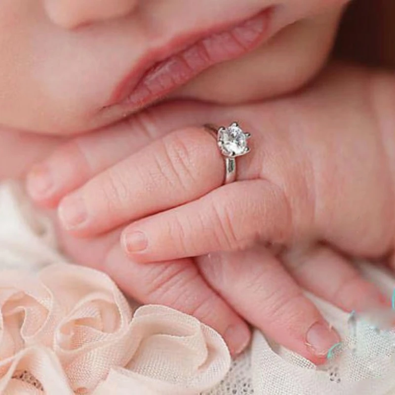 Q0b Dojčenský anjelský prsteň detský anjel Rings Photo rekvizity detské cupid cosplay novorodenecké prstene