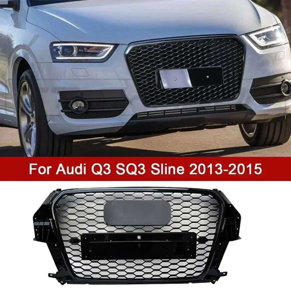 Q3 RSQ3 Style Front Racing Grills Sport Honeycomb Motor Grill Grill pre Audi Q3 SQ3 Sline 2013-2015