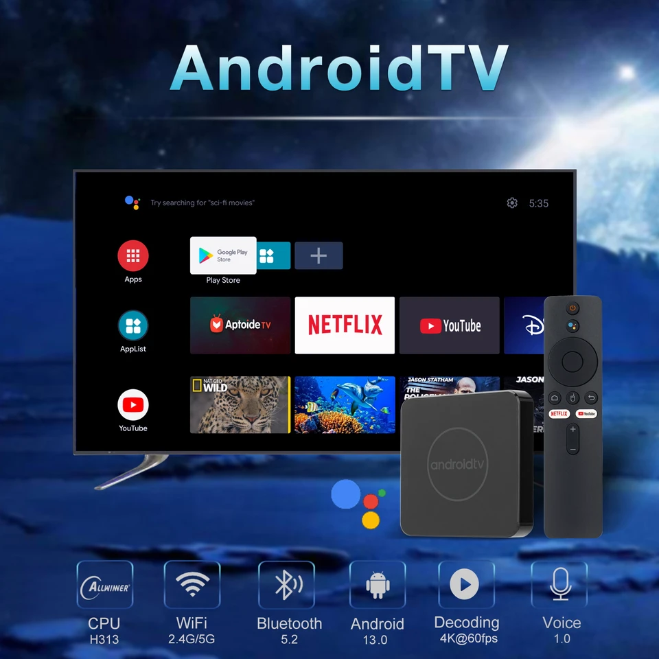 Q96 ATV Globálna verzia Android 10 4K HDR Smart TV Box 2GB16GB 5G Dual WiFi BT5.2 Hlasový asistent H313 Player médiá Q1 ATV TV TV Box