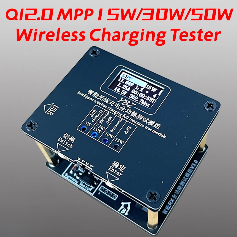 QI2.0 Tester bezdrôtového nabíjačky 10W MPP 30/15 W na detekciu napätia merač napätia minitor Smart Watch