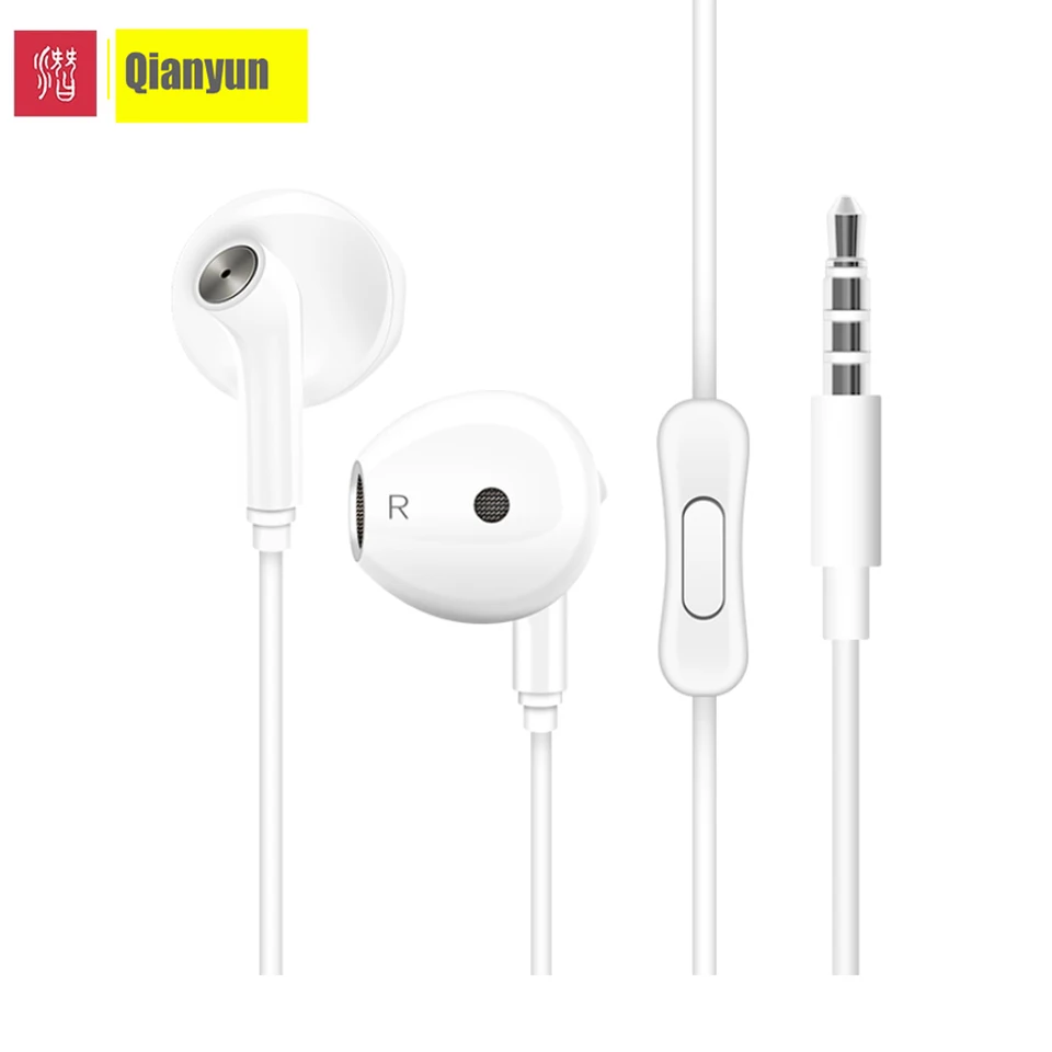 Qianyun-qian49 Hifi v ušných slúchadlách, vysoko kvalitná basová dynamická plochá hlava, 3,5 mm slúchadlá, headset, originálna