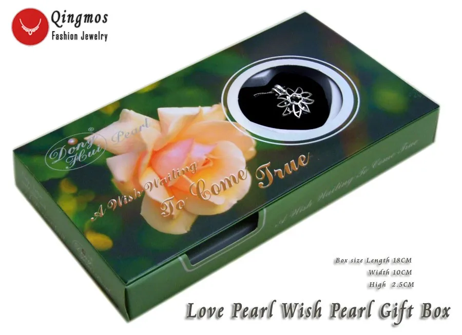 Qingmos Wish Pearl Darl Box 20 mm kvetina prívesok Náhrdelník pre ženy prírodná ustrica perla Chokers náhrdelník 17 