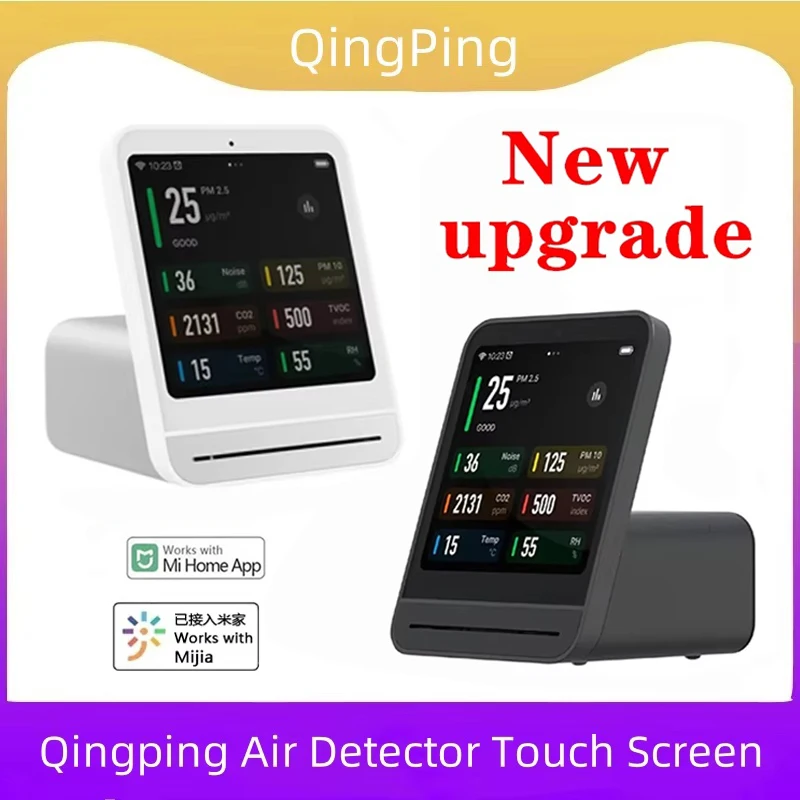 Qingping Smart Air Detector 2. dotykový obrazovka Kontrola teploty vlhkosti CO2 PM2.5 Kvalitný monitor pre Xiaomi Mijia