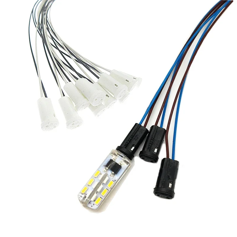 Qingying 10ks 12V 220V G4 Lamp Socket, 20cm - 100 cm biela / čierna držiak žiarovky G4 pre LED kryštálové hlavy Halogénové svetlo žiarovky Halogénové svetlo