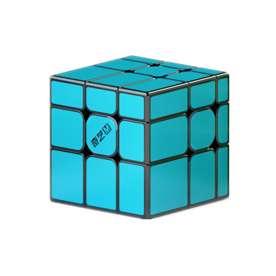 Qiyi Maľované porcelánové zrkadlo 3x3 Magnetic Magic Cube Puzzle Speed ​​Magic Cube Hračky pre deti narodeniny vianočné darčeky