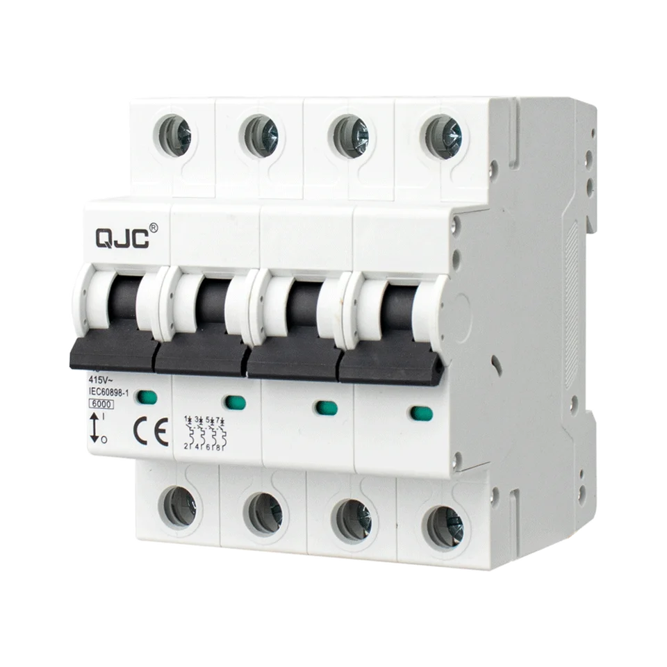 QJC DC Miniatúrne ističe Solárne PV MCB 12V 24V 48V 550V 1000V Hlavný spínač 2P 4P 10A 16A 20A 32A 63A Chránič batérií