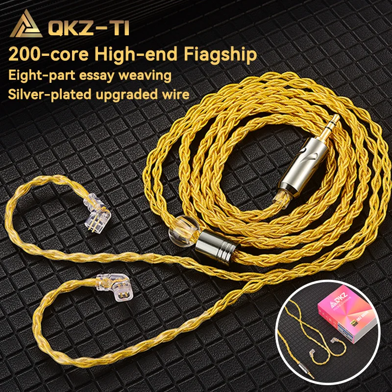 QKZ T1 slúchadlá Originálny QDC meďný strieborný drôt 3,5 mm káblové slúchadlá pre KZ ZSN PRO X ZS10 PRO EDX TRN CCA