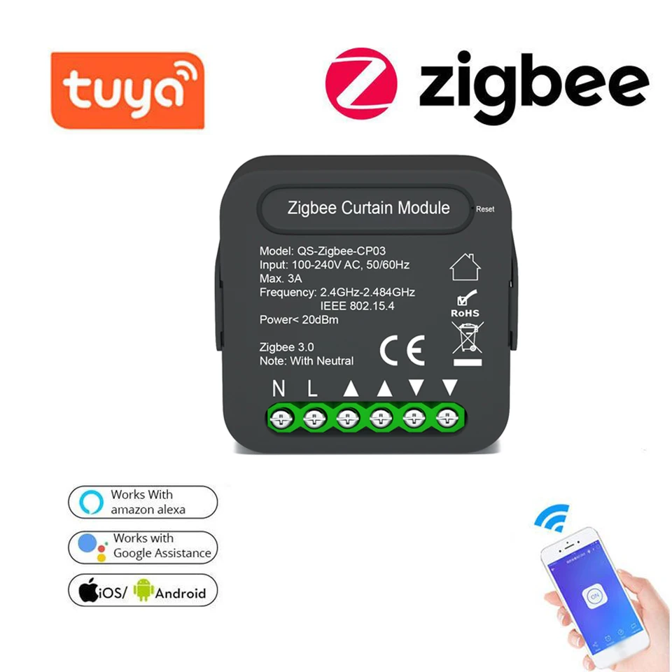 QS-ZigBee-CP03 Tu-ya Zigbee Intelligent Curtain Swtich Modul Modifikácia modulu Modifikácia Mobilného zdieľania Funkcie načasovanie zdieľania