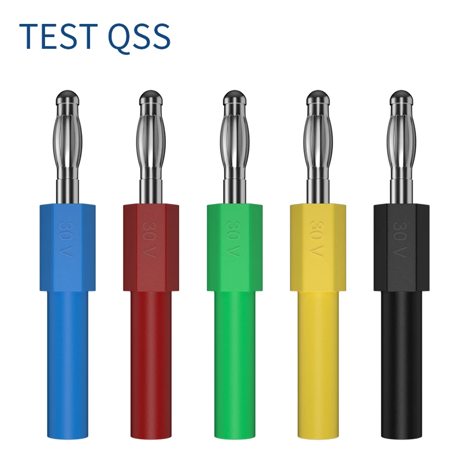 QSS 5ks 2 mm banánový jack Žena do 4 mm banán Mužský bezpečnostný sondový adaptér Prevodník elektrických nástrojov Q.20012