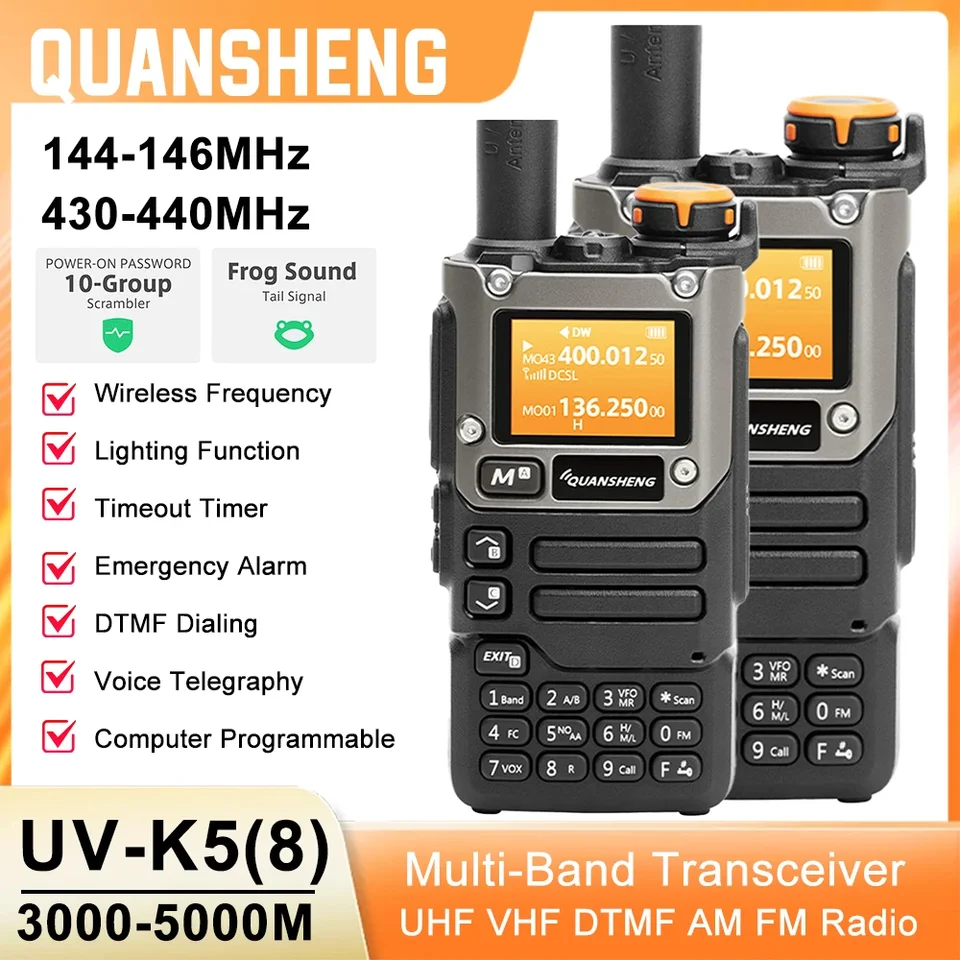 Quansheng prijímač UV K5 (8) Walkie Talkie Prenosný AM FM Two Way Radio Commutator Station Amateur Ham