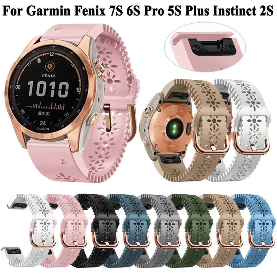 QuickFit 20 mm pre Garmin Fenix ​​6s Pro 5s Plus 7s WatchBand pre Fenix ​​7s Strap náramok žien čipka Silikone Wirstband Instinct 2S