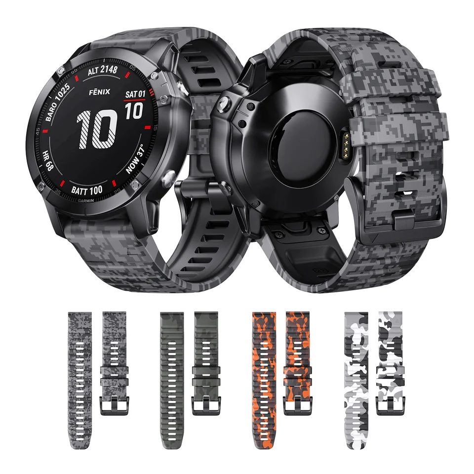QuickFit 22 mm 26mm Športové kamanové silikónové remienok pre Garmin Fenix ​​6x 7x Pro Band pre Fenix ​​6Pro 5Plus náramok WatchBand