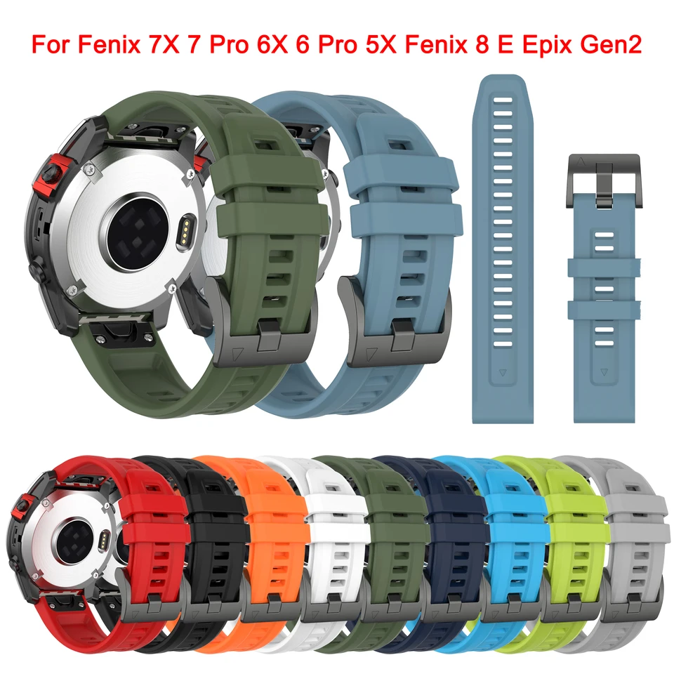 QuickFit 26 22 20 mm Silikónový remienok pre Garmin Fenix ​​E 8 7x 7 Pro 6 6x 6s 5x 5S Plus 965 955 /Epix Gen 2 /Enduro 2 3 hodinové pásmo