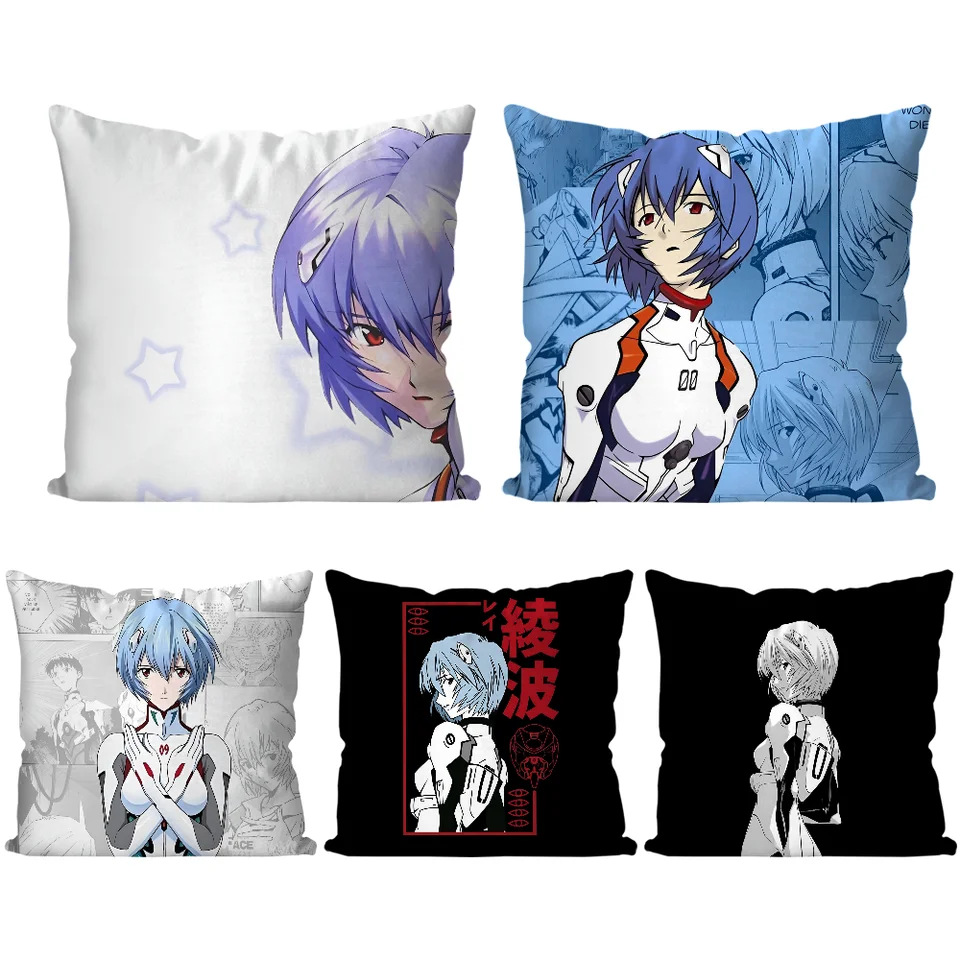 R-rei ayanami vankúšový puzdro karikatúra pohovka dekoratívny dom obojstranná tlač
