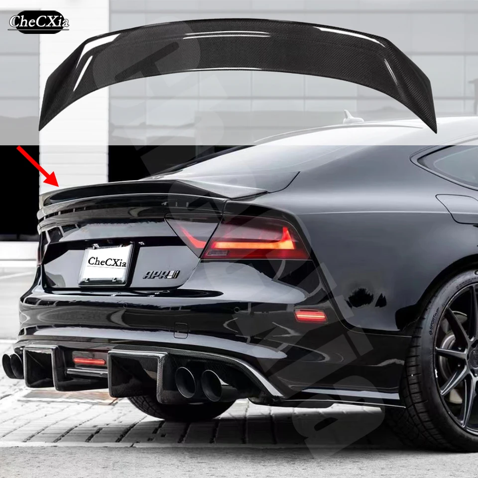 R Spotrebný spoiler s vysokým obsahom skutočných uhlíkových vlákien pre Audi A7 S7 RS7 2013 - 2018