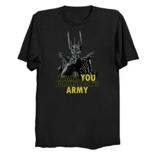 R1 Mordorova armáda Sauron Ring Dark Lord Strýko Sam Parody Film čierne tričko