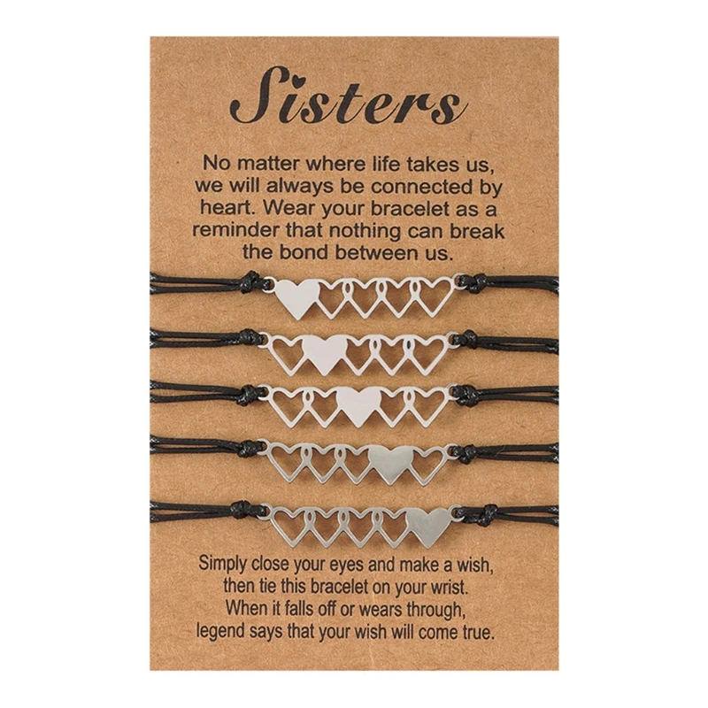 R2LE najlepší priateľ náramok spletený pre 5 sesterských šperkov Bangle Gift Friendship pár