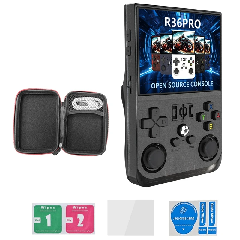 R36Pro Ručné retro herné konzoly 64 GB 3,5inch HD prenosná vrecká Video prehrávač podporuje 30+ emulátorov B