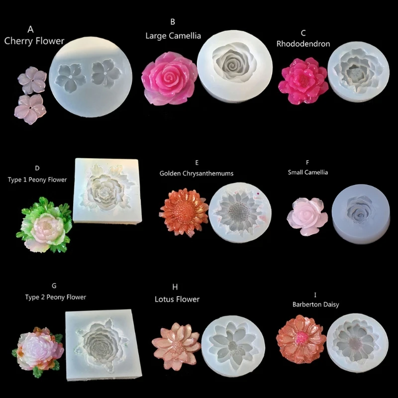 R3MC DIY Crystal Epoxy živica Daisy Lotus Camellia Silikónová forma pre domácu dekoráciu