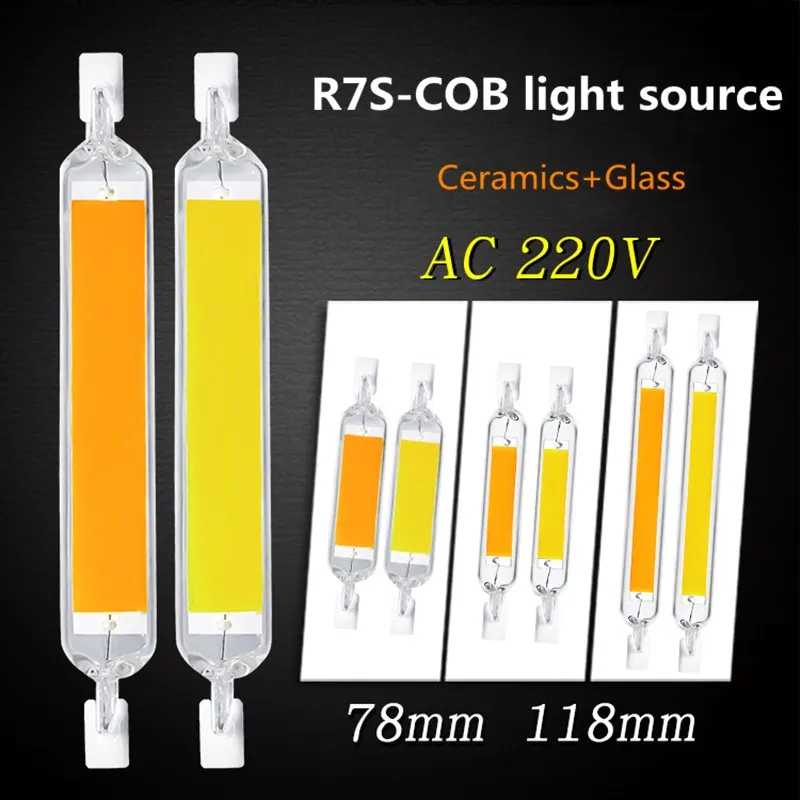 R7S LED 78 mm 15 W 20W R7S Spotlight 118 mm 40 W 30W 220V Domovná kabína žiarovka Stručná trubica Vymeňte 30 W 50W 100 W Halogénové svetlo svetlo