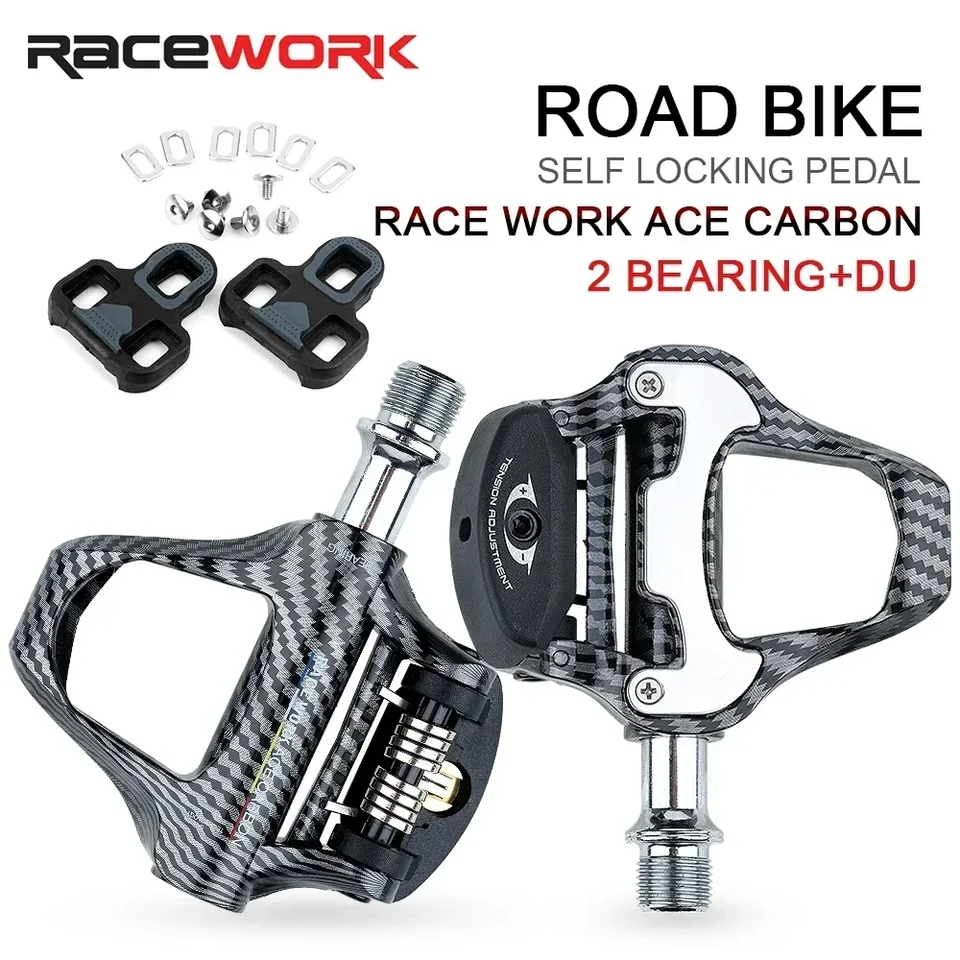 Racework Road Bike Pedal Pedál Ultra ľahké ložiská Pedál pre SPD Keo Self-Locking Bicycle Professional Pedals