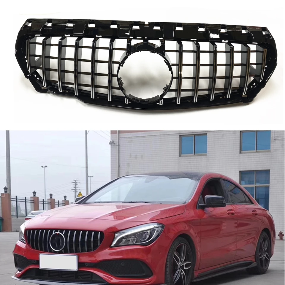 Racing Grill for Mercedes Benz CLA Class W117 C117 CLA200 2013-16 CLA250 CLA45 GT STYLE PREDNÁ MRILLA HORNÉ BUMPER HOOD SLOŽKA
