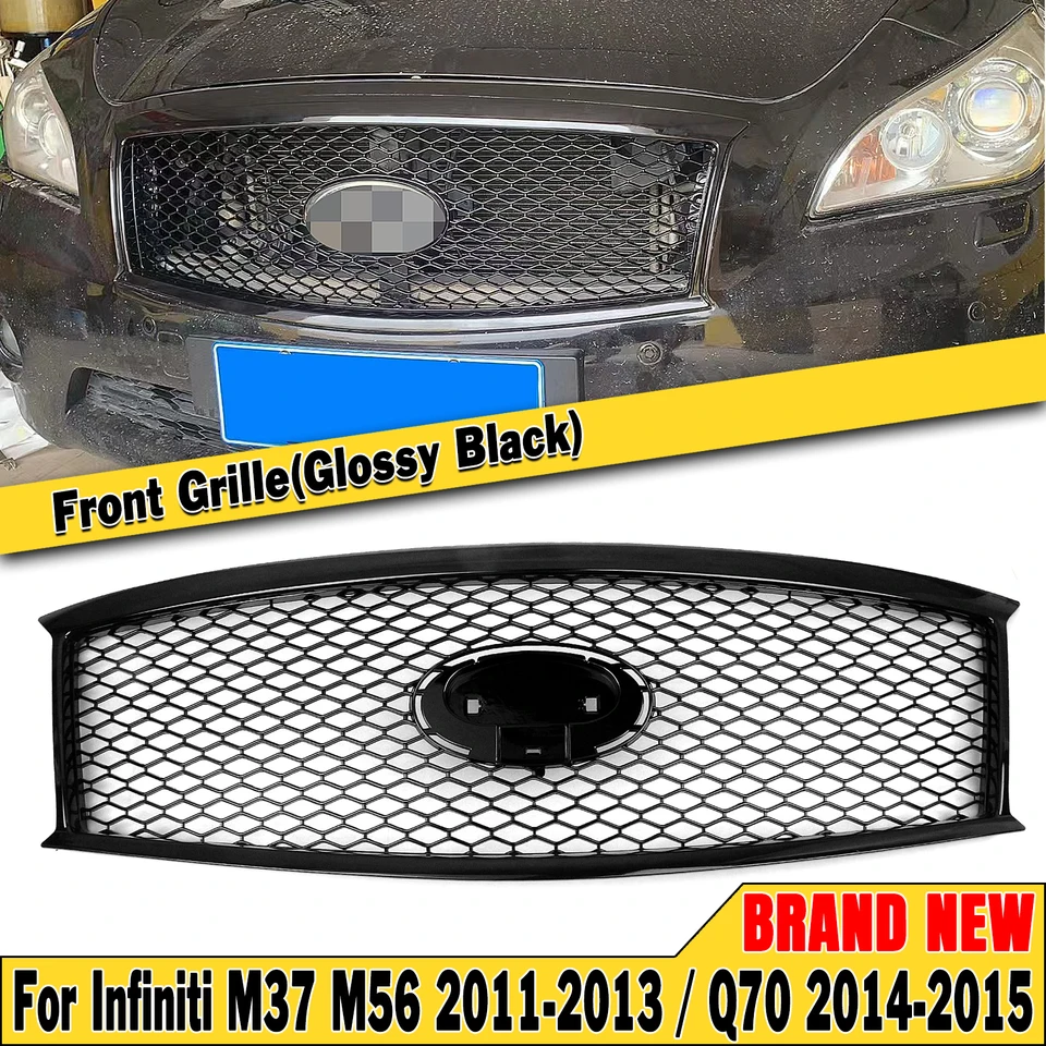Racing Grill pre prednú mriežku pre Infiniti M37 M56 2011-2013 Q70 2014-2015.4 GLOSS GLOS/MATTE HORNÉ BUMPER HOOD MESE