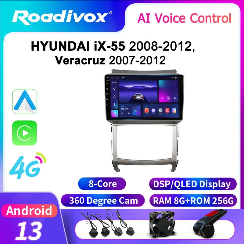 Radio Roadix Android Car pre Hyundai IX-55 2008 2012 Veracruz 2007 2012 Stereo GPS navigačné video multimediálny hráč Player