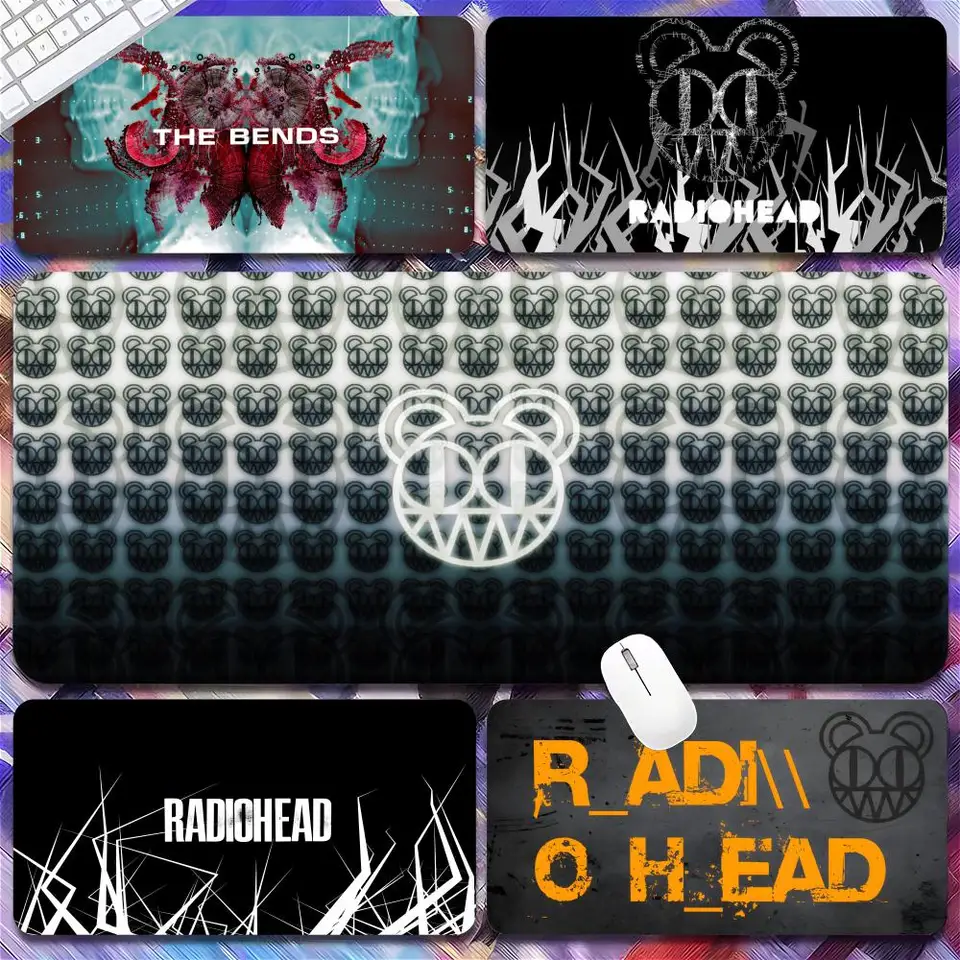 Radiohead Hgkfghk Mouse Pad Tapetes de Mesa Teclado, Borracha Kawaii, Tatete de Mesa Antiderrapante, XXL, 90x40cm