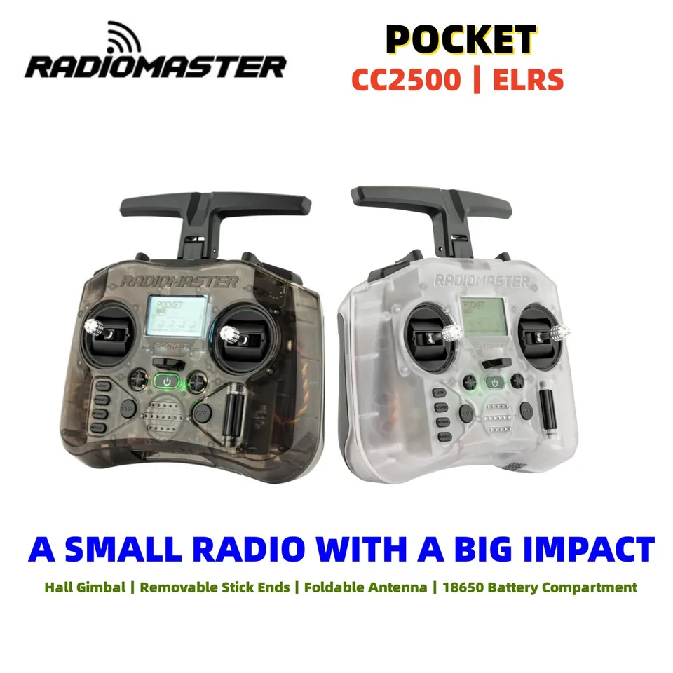 Radiomaster Pocket Hall Gimbal prenosný ovládač prenosné ľahké ovládač vstavané LED svetlo skladacia anténa