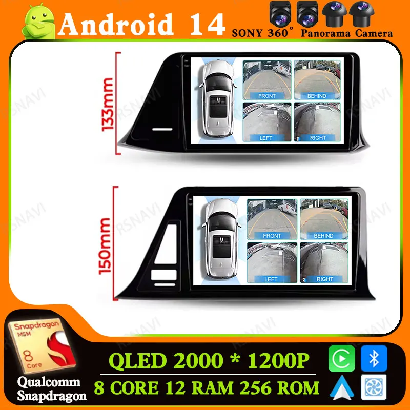 RADO RODROID 14 Car pre Toyota Chr C-HR 2016 2017 2018 2019 navigácia Viedo Player DVD DVD Wireless CarPlay Auto DSP GPS 2 DIN