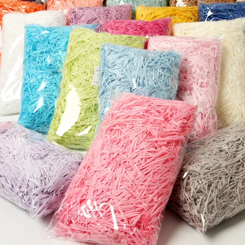 Raffia 100g Lafite Paper Farebné skartované drviny DIY papierová dekorácia Praktická náplň materiál remeselný papier darček