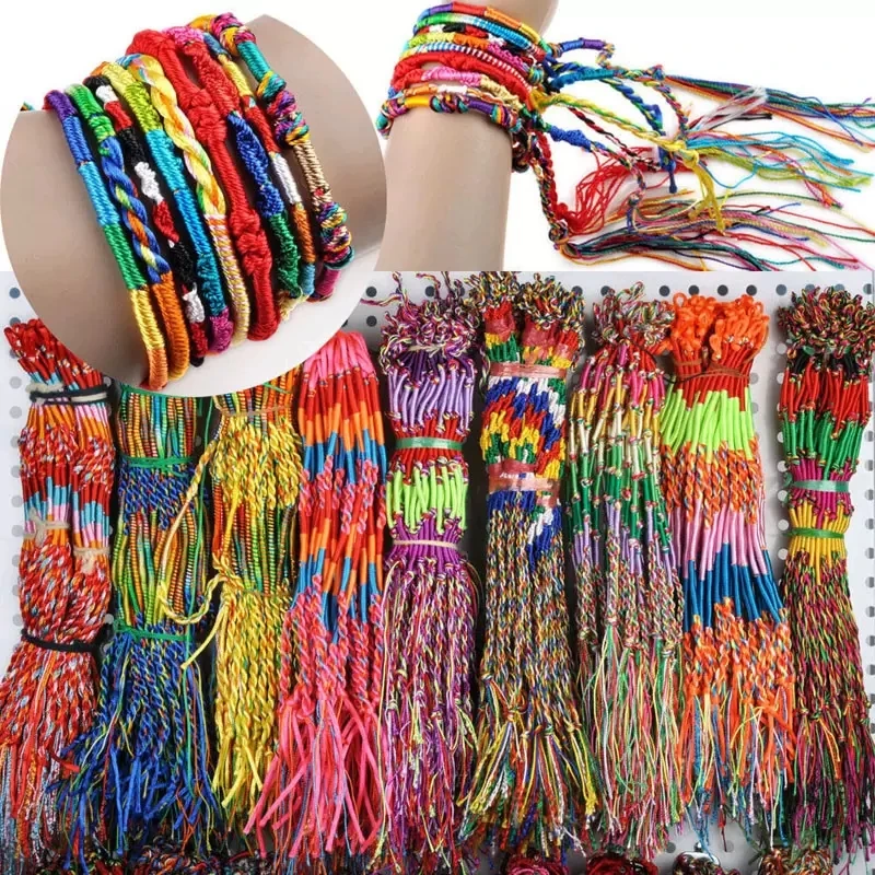 Rainbow Braid Strands Lany Brakelets Luxusné farebné nekonečno Ručne vyrobené šperky šnúry prameň spletené priateľstvo Náramok