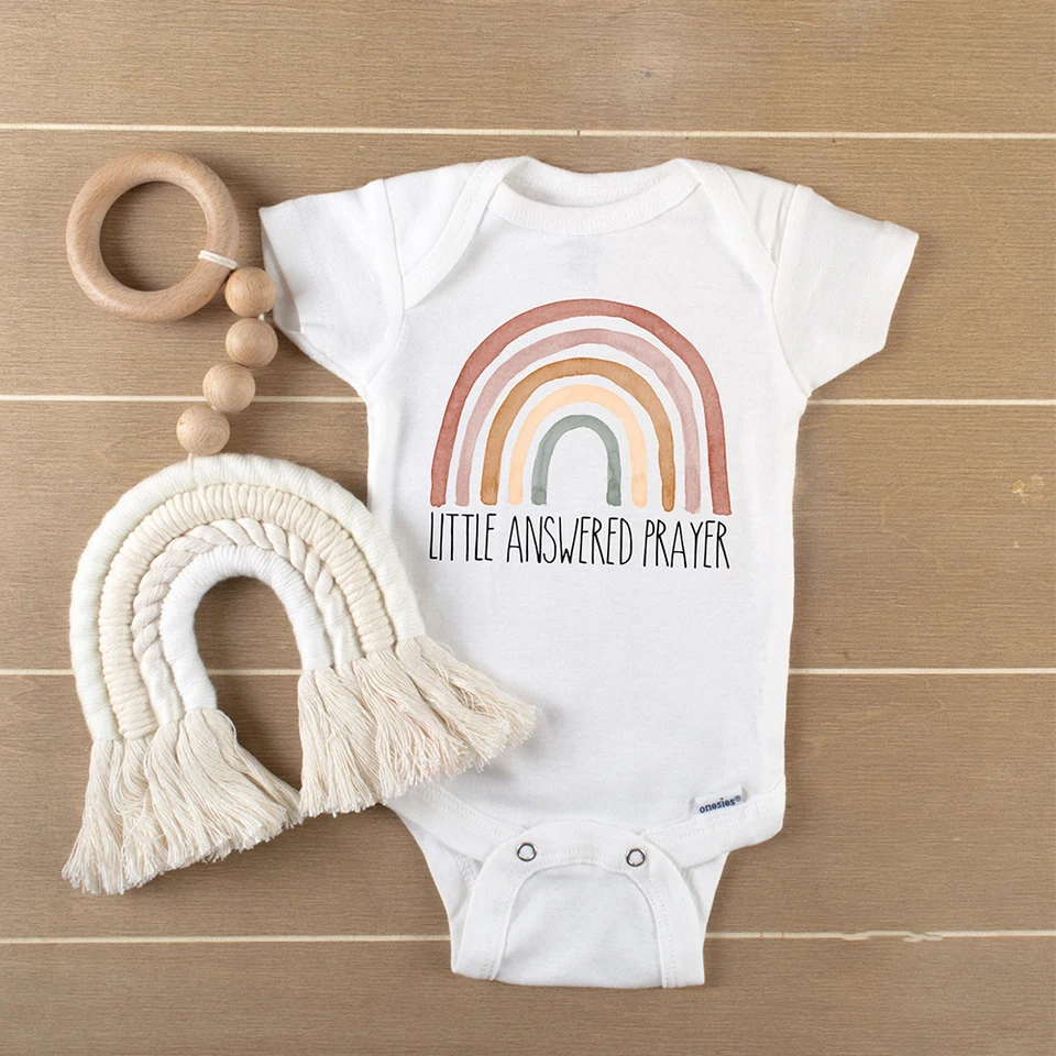 Rainbow Little odpovedal modlitba novorodenca Bodysuit Hospital Cestovanie domov dieťa detská dojperka sprcha darček pre dieťa oznámenie oblečenie