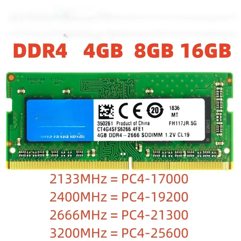 RAM Pamäť DDR4 8 GB 16 GB 2133 2400 2666 3200 MHz PC4 17000 19200 21300 25600 Sodimm Notebook Laptop Memoria RAM