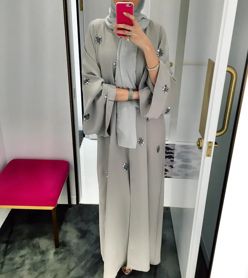 Ramadan Eid Mubarak Abaya Dubai Kaftan Moslimské šaty Islamské oblečenie Abayas pre ženy hidžáb rúž arabský mulman djellaba femme