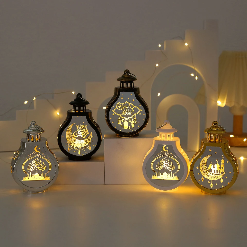 Ramadan kareem hrušky v tvare sviečky Lantern Eid Mubarak Otvory
