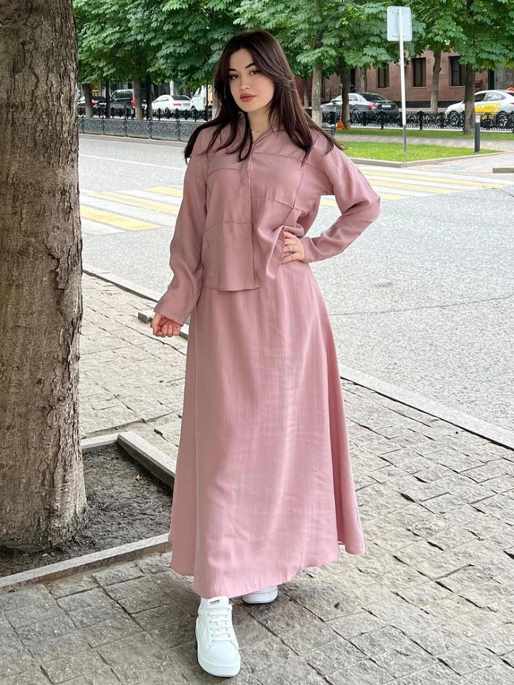 Ramadán Moslim Set Eid Two -Pity Tirlk & Pants Dámske obleky na košeľu blúzka Musulman Ensembles marocké kaftan islamské súpravy