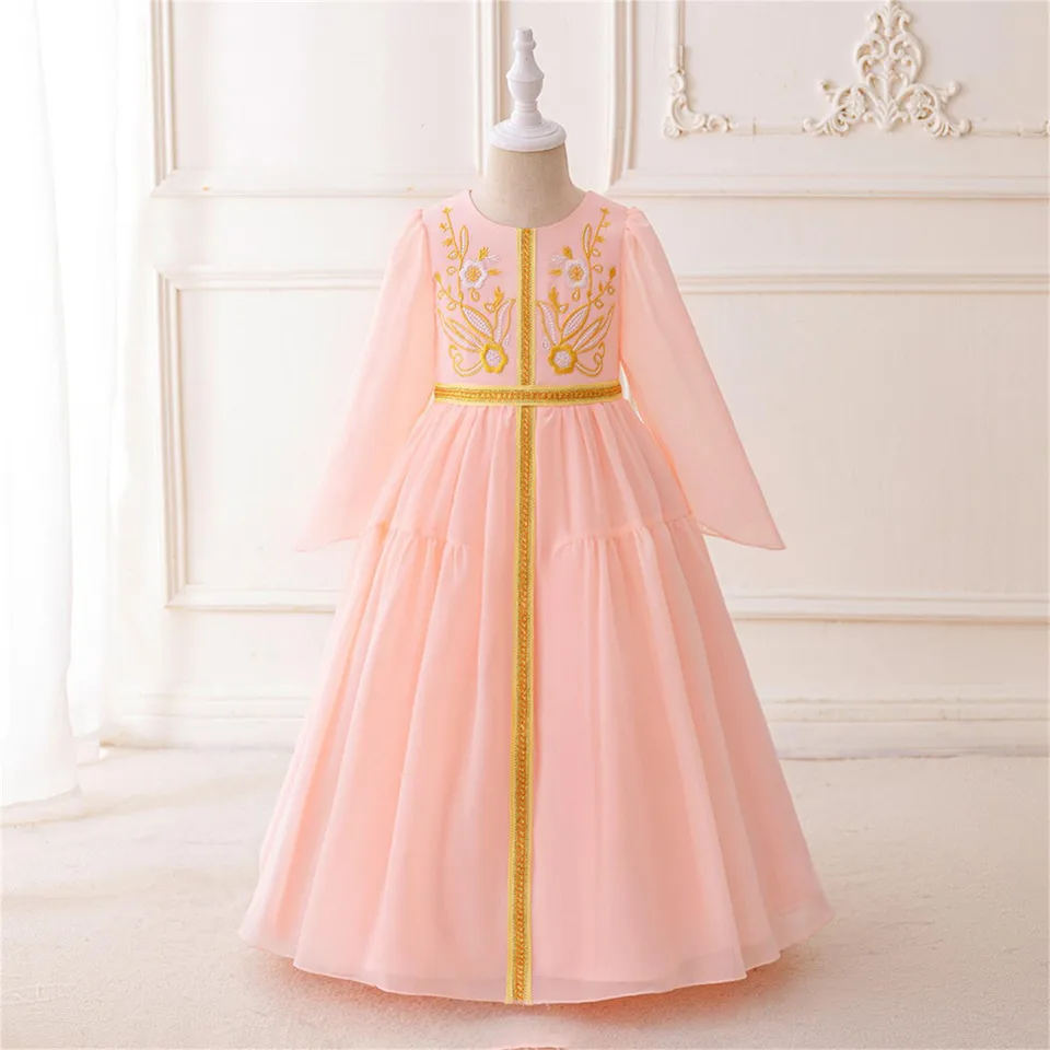 Ramadán Moslimské šaty Dievčatá Dievčatá Abaya modlitba princezná šaty Dlhé plášťové šaty Kimono Blízky východ arabské izlamské oblečenie